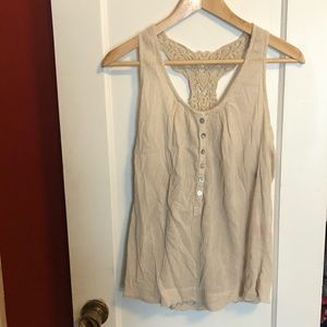 NWT cotton boho lace tank